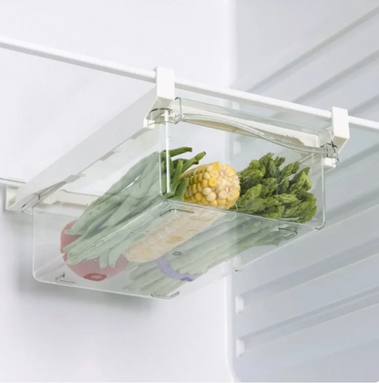 Organizador de refrigerador de frutas, estante de almacenamiento de huevos debajo del estante, cajón de refrigerador, caja de mantenimiento fresco, organizador de cocina