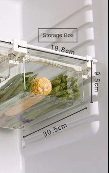 Organizador de refrigerador de frutas, estante de almacenamiento de huevos debajo del estante, cajón de refrigerador, caja de mantenimiento fresco, organizador de cocina